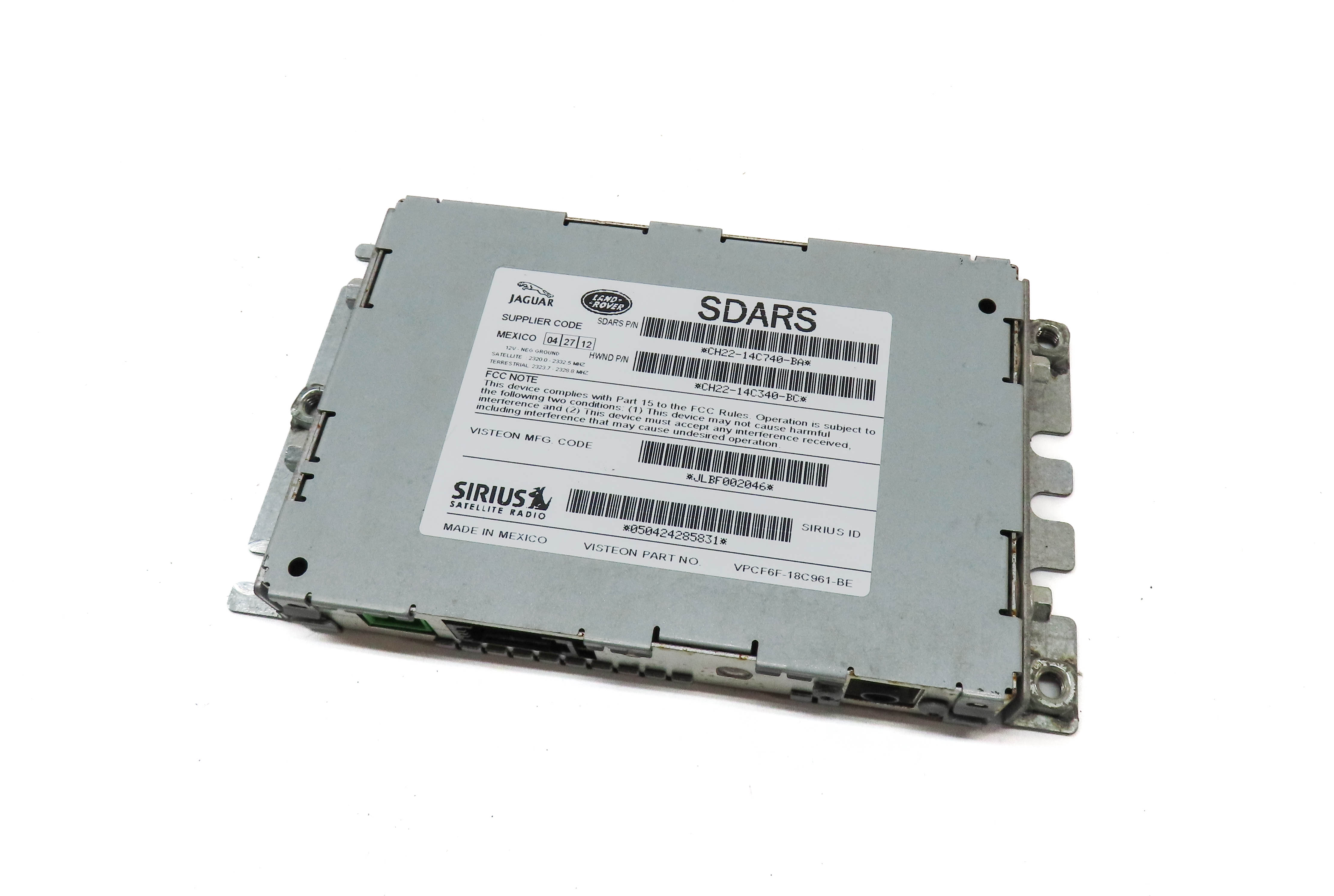 2012-2013 LR4 RANGE ROVER SPORT EVOQUE (L320 L538) SIRIUS SATELLITE RADIO MODULE — exact item pictured
